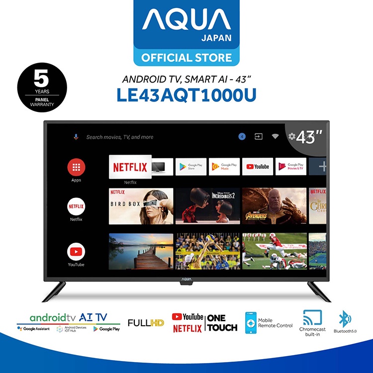 AQUA Android Smart TV 43 Inch / LE43AQT1000U