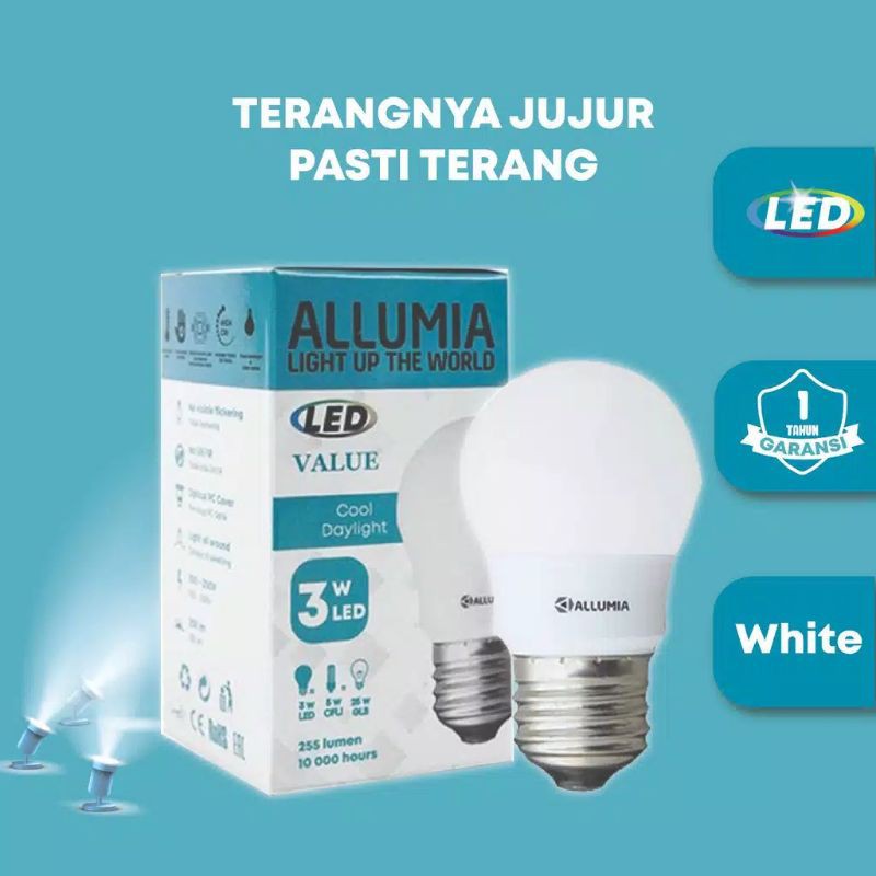 Allumia 3 Watt Lampu Rumah Bohlam Led Shopee Indonesia