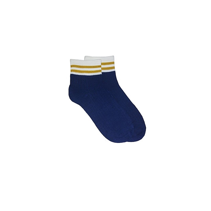 Kaos Kaki Korea Style ATAS Mata Kaki Ankle LowCut (Bahan Katun) 2STRIPS-5