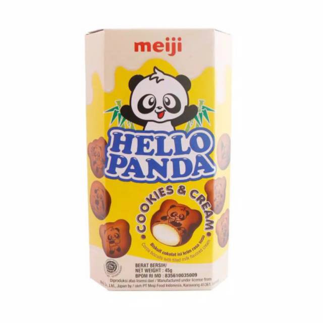 

Meiji Hello Panda Biskuit Cokelat isi Krim Rasa Susu 45gr