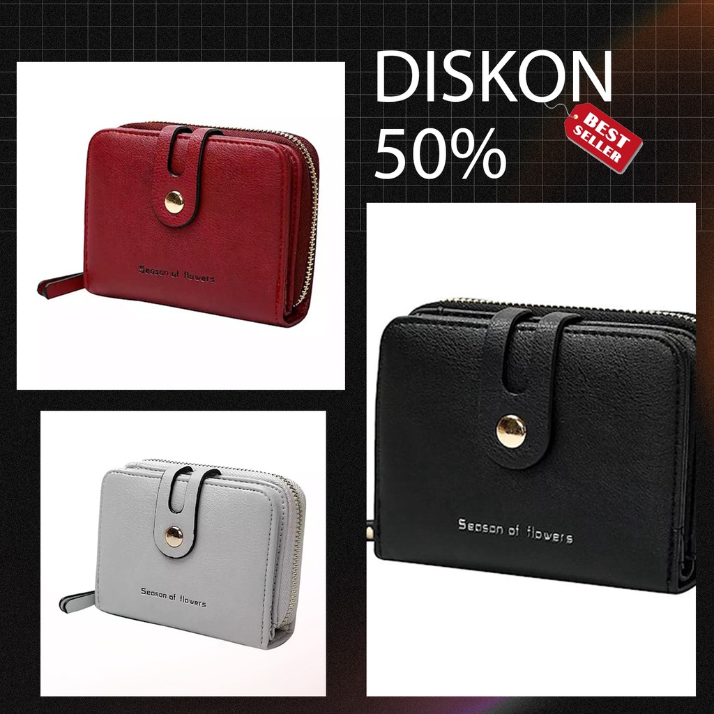 Axx | Dompet Lipat Wanita Mini Premium Original / Dompet Lipat Kulit Wanita/ Dompet Lipat 2 Murah / 