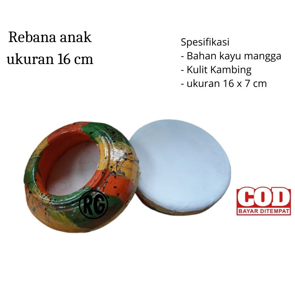 rebana nak ukuran 16 cm alat hadroh mainan tradisonal anak terbangan banjari hadroh