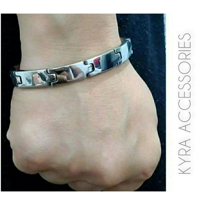 Gelang Rantai Titanium Model Plat Jam ,Anti Karat