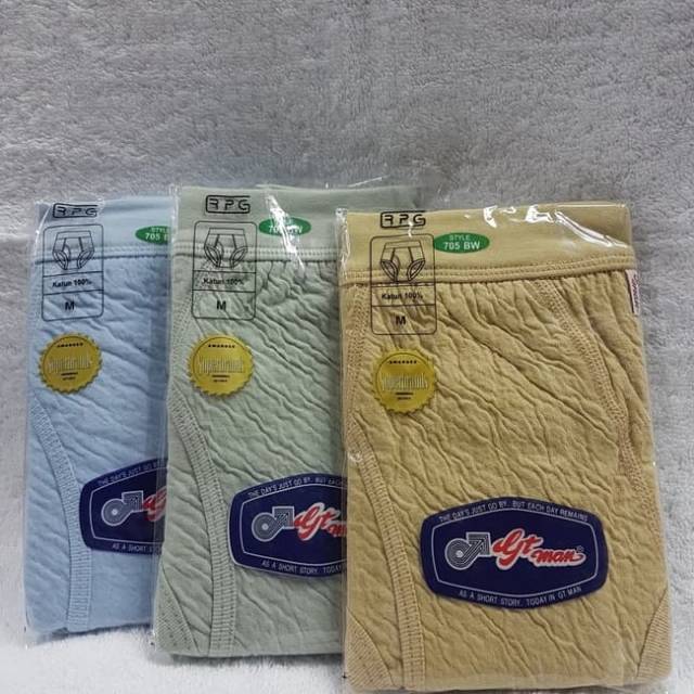 3 pc Celana dalam pria merk Gtman kode 705BW