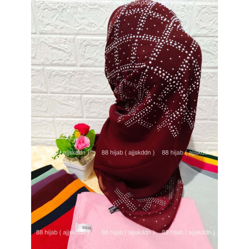 grosir kerudung hijab mute xxx hijab mute swarovski glamour / Hijab Segi Empat mute / Jilbab SegiEmp