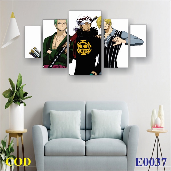 COD Hiasan Dinding Kamar Poster Kayu Anime One Piece#5 Mugiwara Crew Wall Decor
