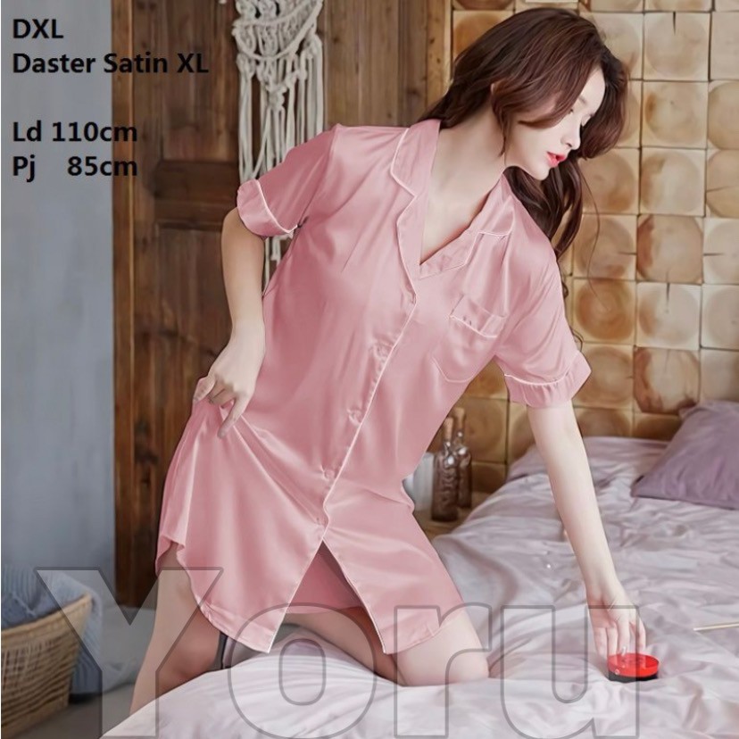 Pamelo Daster satin/baju tidur/daster murah Tunik Velvet Satin-DXL Satin Dusty