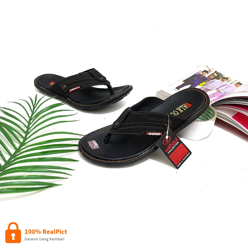 SATYA Sandal Jepit Kasual Pria Kulit PU Trendy dan Nyaman by WALKOUT