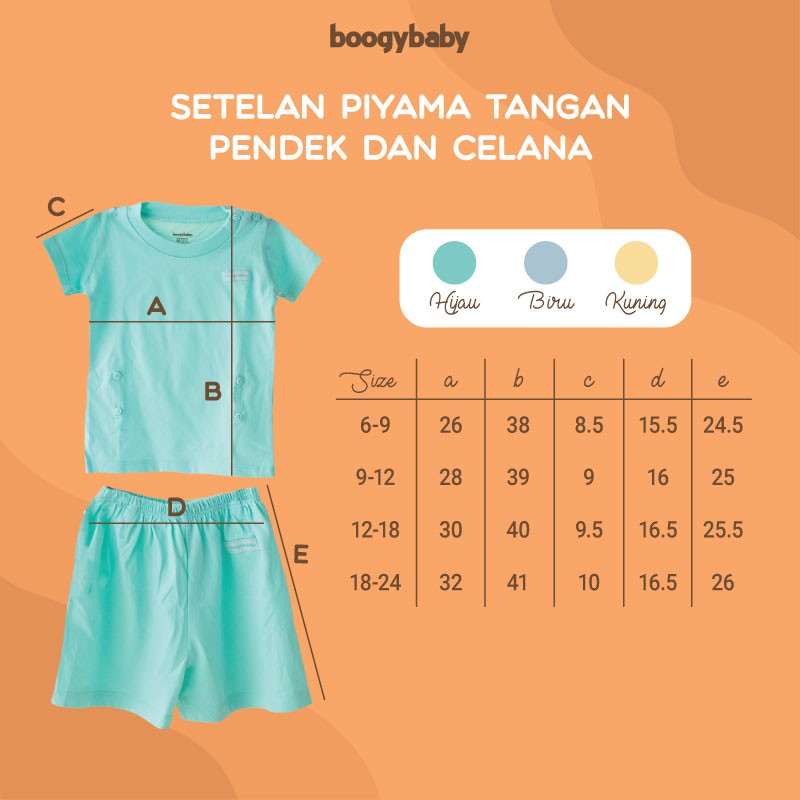 Setelan Oblong Pendek 6-9 9-12 Bayi Anak Basic Boogiebaby / Candy Land Series Top Basic Midi Pants