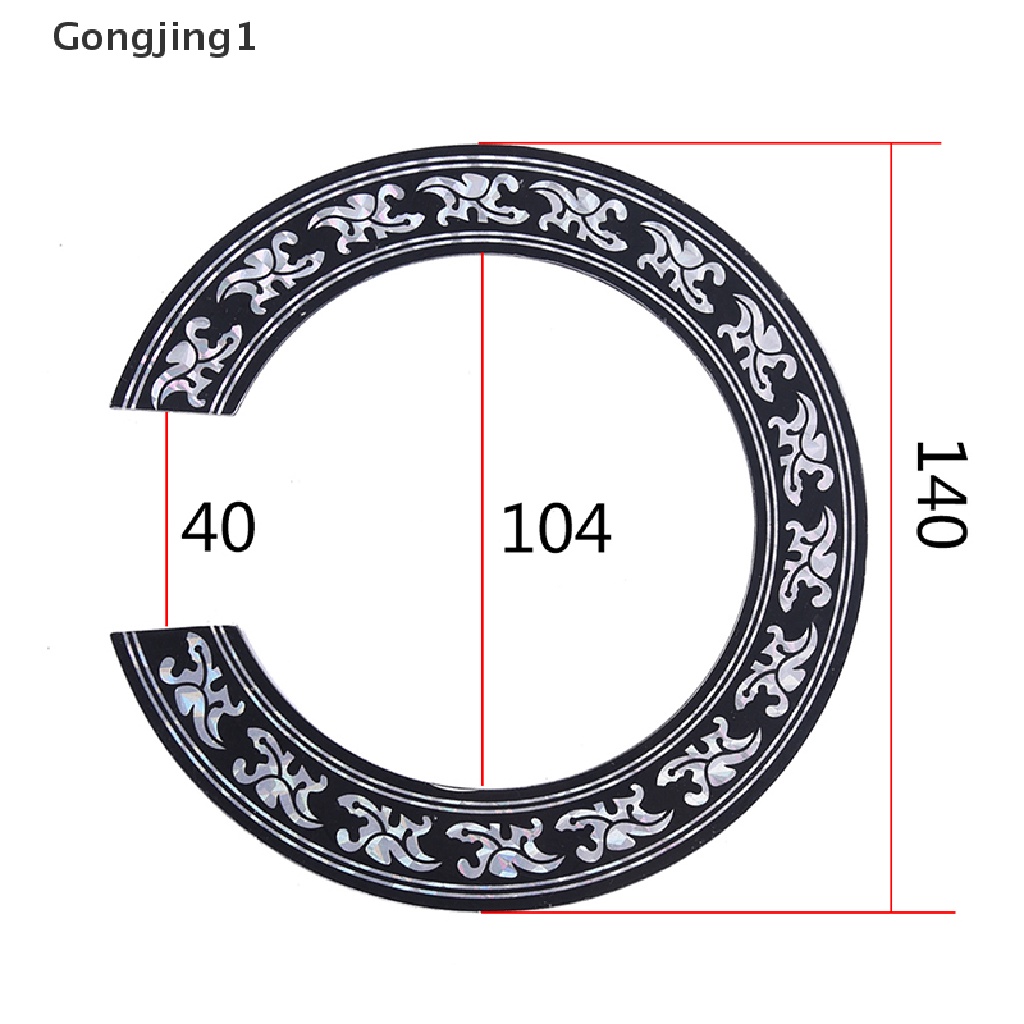 Gongjing1 104mm 94mm inch Lubang Suara Gitar Bahan PVC Keras Rosette Inlay