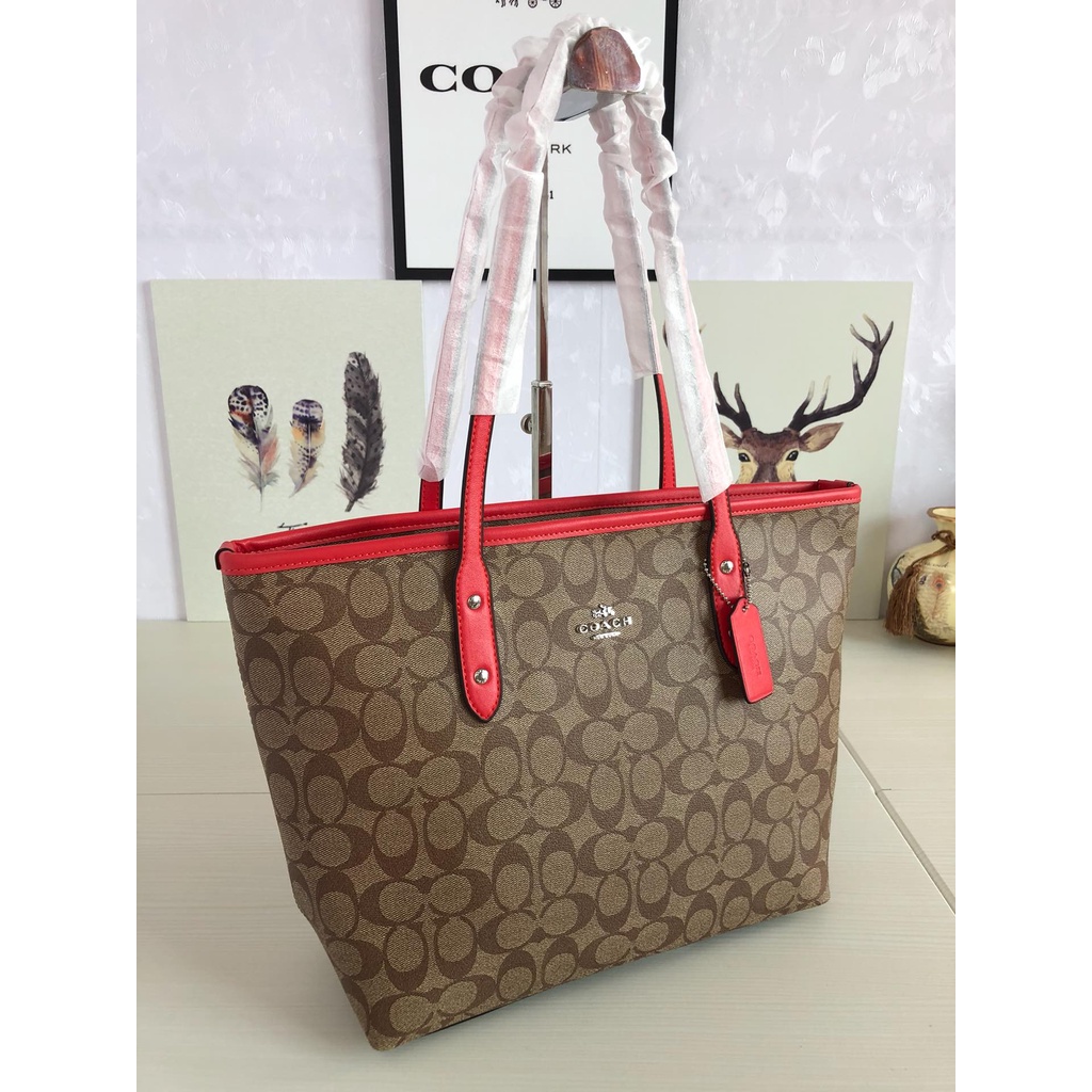 Coach 58292 Canvas leather tote bag for ladies with one shoulder bag  gwd