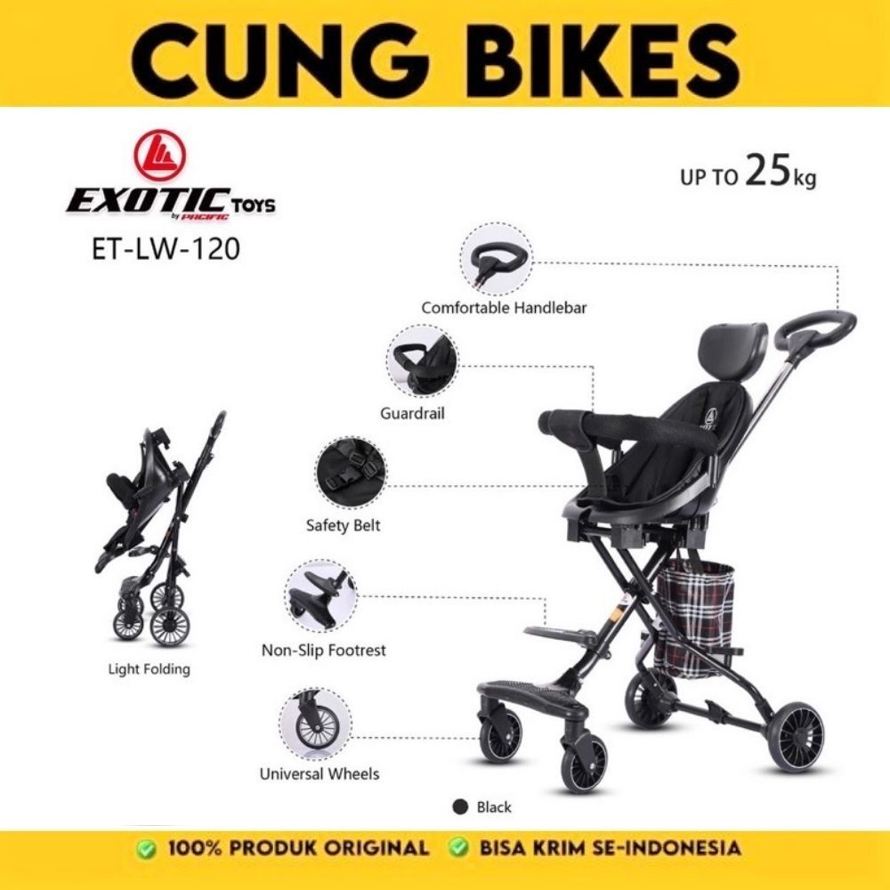 Magic Stroller Exotic Bisa Bulak Balik Kereta Dorong +Kanopi LW 121 LW120 BONUS kartu UCAPAN