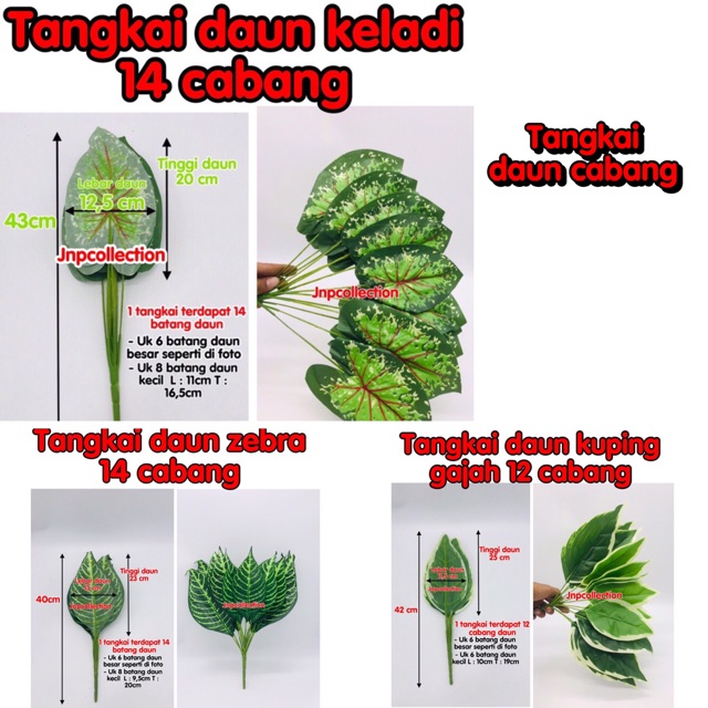 Tangkai Daun Plastik Dekorasi Artificial