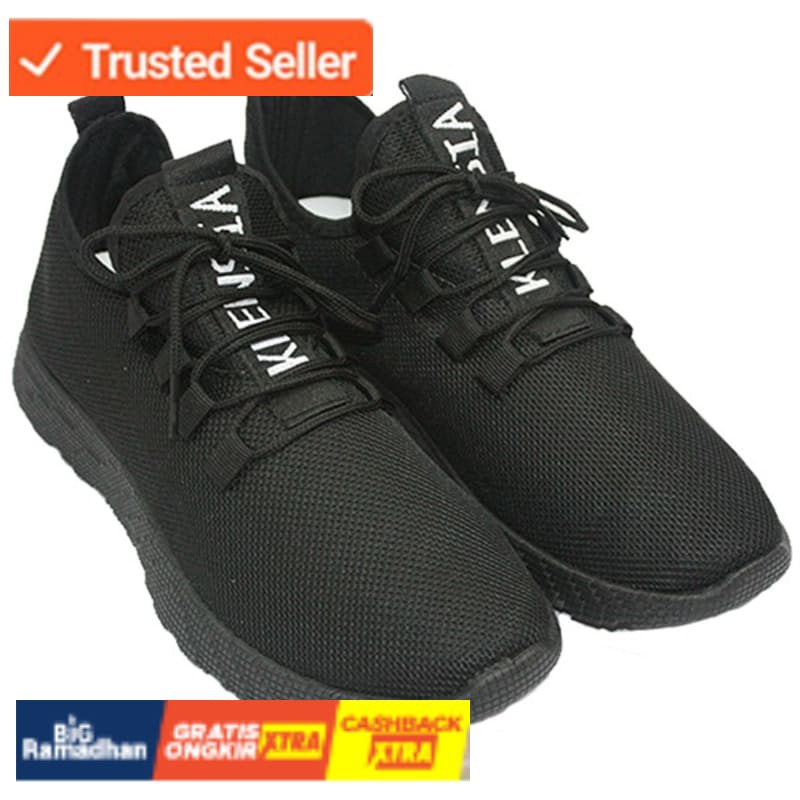 SNEAKERS COWOK HITAM BIRU MISTY  Klensia Sepatu Sport Sneaker Pria Men Sneakers Hitam 989-002 -