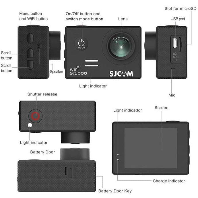 SJCAM SJ5000 WIFI Ultra HD Action Kamera Super 16GB