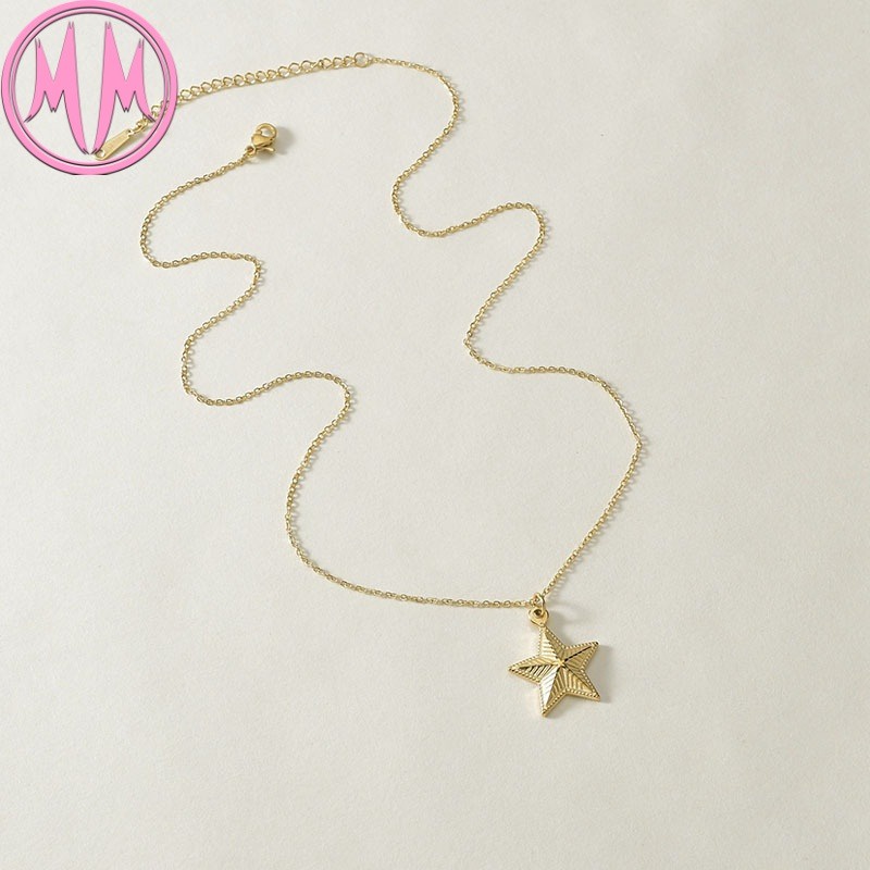 MORYMOSHI N1169 Kalung Gold Star Wanita Titanium Stainless Anti Karat Anti Luntur Fashion Korea