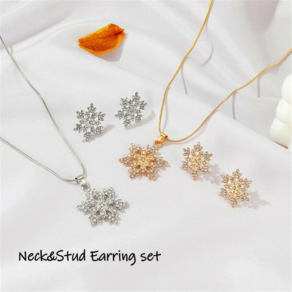 Solighter Snowflake Pendant Kalung Fashion Pernikahan Perhiasan Elegan