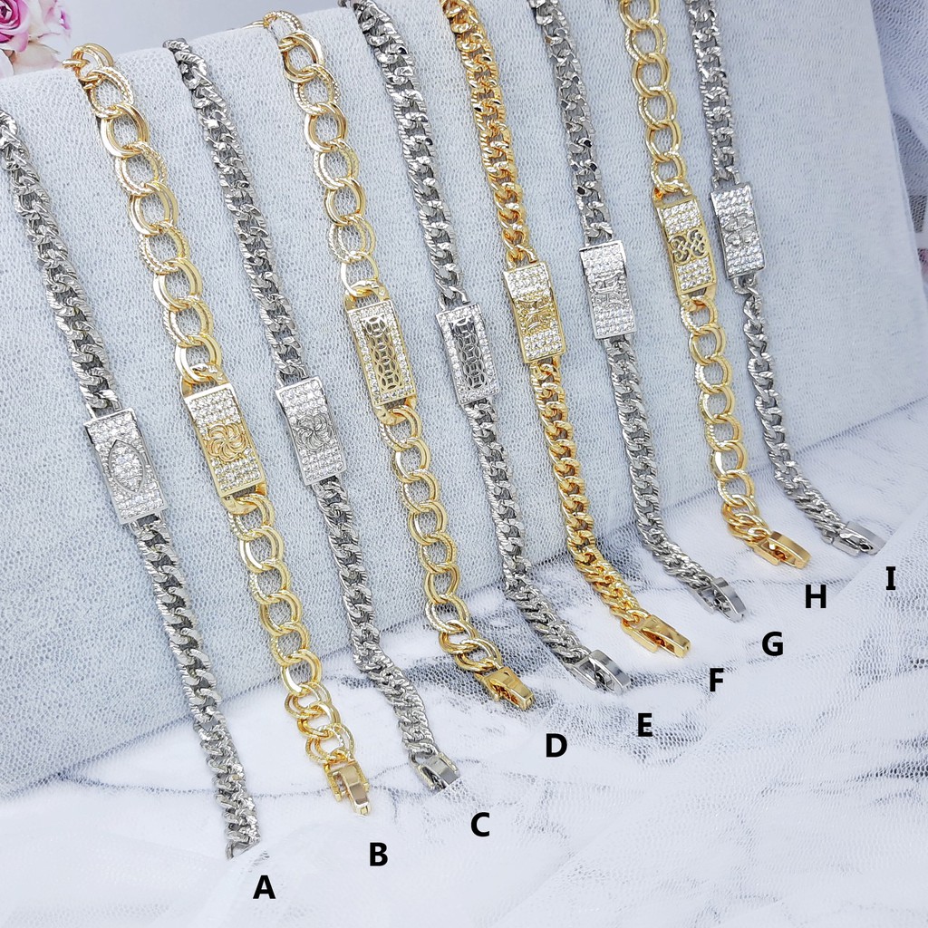 Gelang Tangan Xuping Rantai Plat Perhiasan Warna Emas Gold - BB498