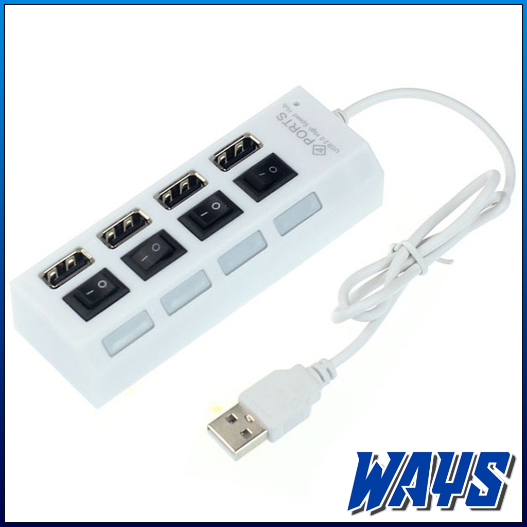 Z017 | USB Port Hub 4 Switch Saklar LED / Colokan Flashdisk Flash Drive Kabel Data Komputer Laptop