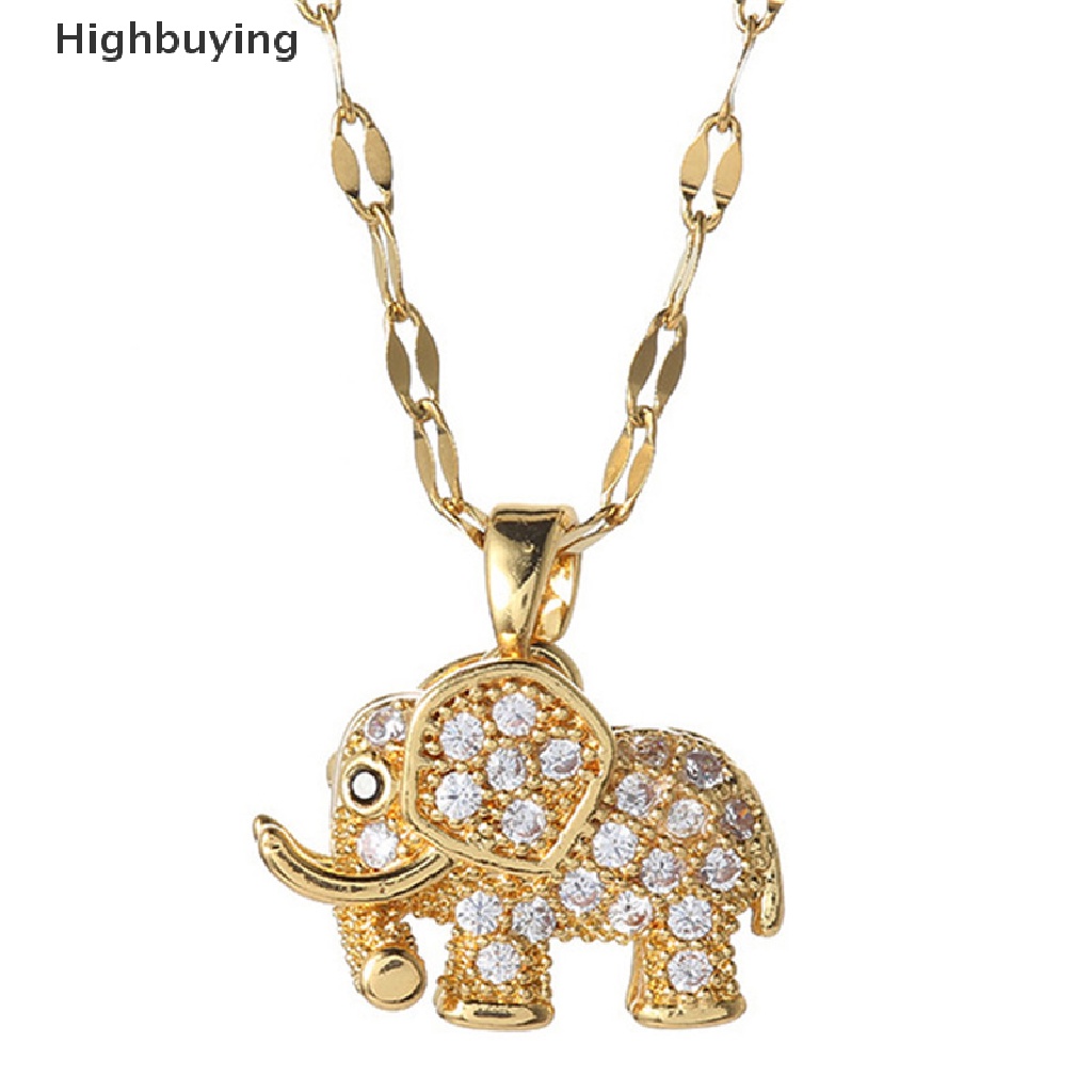 Kalung Rantai Liontin Gajah Bahan Stainless Steel Gaya Vintage Untuk Wanita Glory