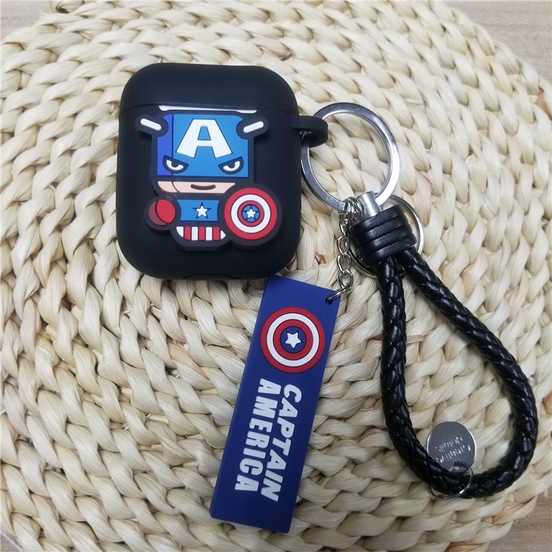 Casing Kartun Marvel Kompatibel Untuk Airpods1 2 3 Cover Pelindung Silikon