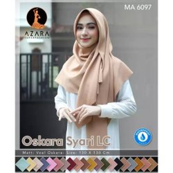 PAKET HEMAT ISI 3 PCS OSKARA SYAR'I LC AZARA, UKURAN 130X130 CM, BARANG IMPORT HIJAB SEGI EMPAT POLOS SYAR'I, KERUDUNG POLOS UKURAN JUMBO