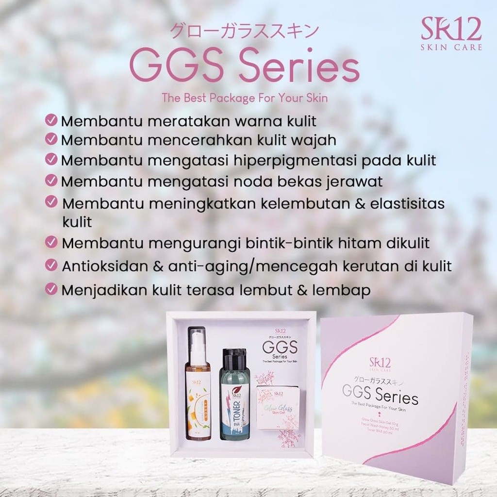 GGS SERIES SR12 GLOW GLASS SKIN GEL PAKET GLOWING BPOM MENCERAHKAN MENGHILANGKAN FLEK HITAM