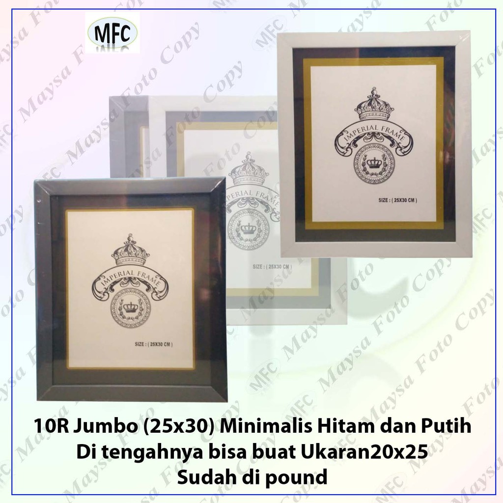Bingkai foto 10R Jumbo (25x30) Minimalis hitam & Putih