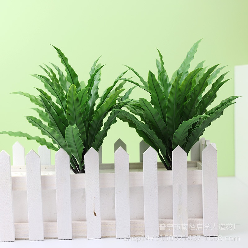 AVVET Ornamen Tanaman Bunga 46 Daun Pakis Artifisial Plastik Pot Tumbuhan Paku Plastik Flowers Potted Ornaments Decoration