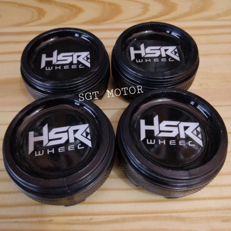 tutup velg racing dop roda racing HSR hitam tabung kecil luar 6 cm