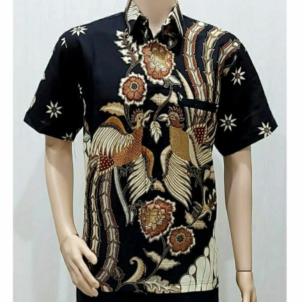 Kemeja Pria Batik Jumbo 4L-5L Lengan Pendek Big Size XXXXL Baju Batik Pria Modern MOR