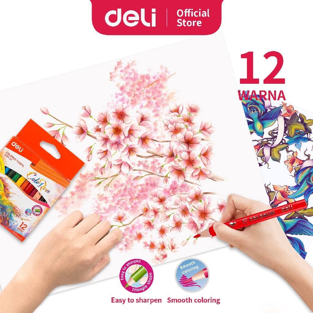 JT - Deli EC00400 School Color Pencil Pensil Warna Mini color pencil 12 color
