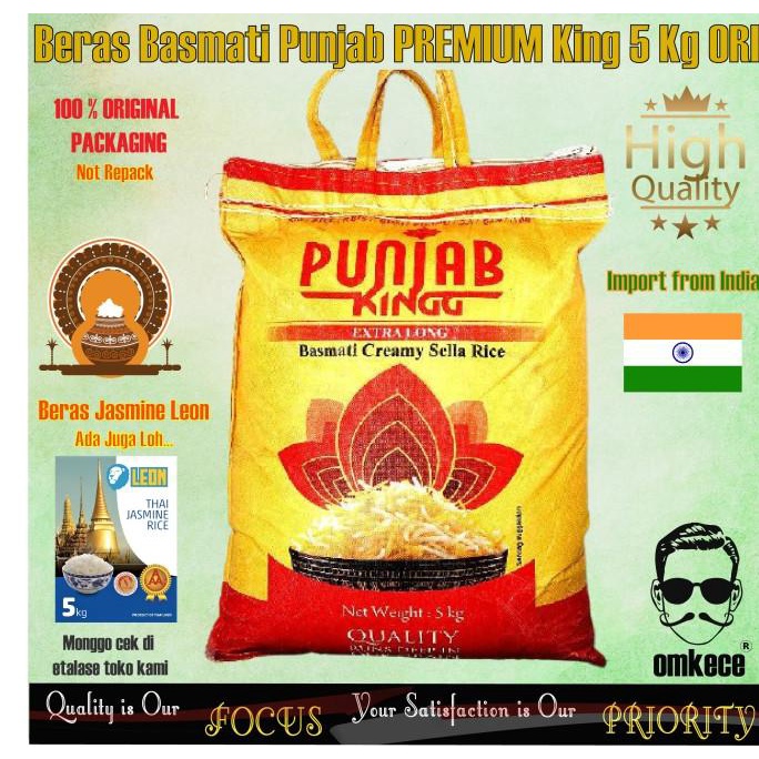 

Beras Basmati India Arab Punjab King Premium 5Kg Ori Briyani Kebuli Terlaris