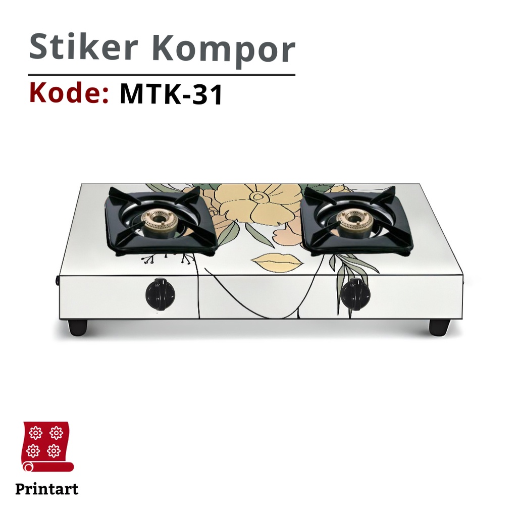 Stiker Kompor 1 Tungku dan Sticker Kompor 2 Tungku Motif Minimalis Kode MTK-31