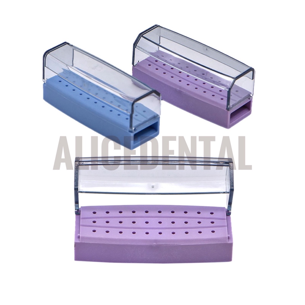 HIGH QUALITY Tempat bur highspeed 30 holes dental bur block kotak bur gigi high speed autoclavable