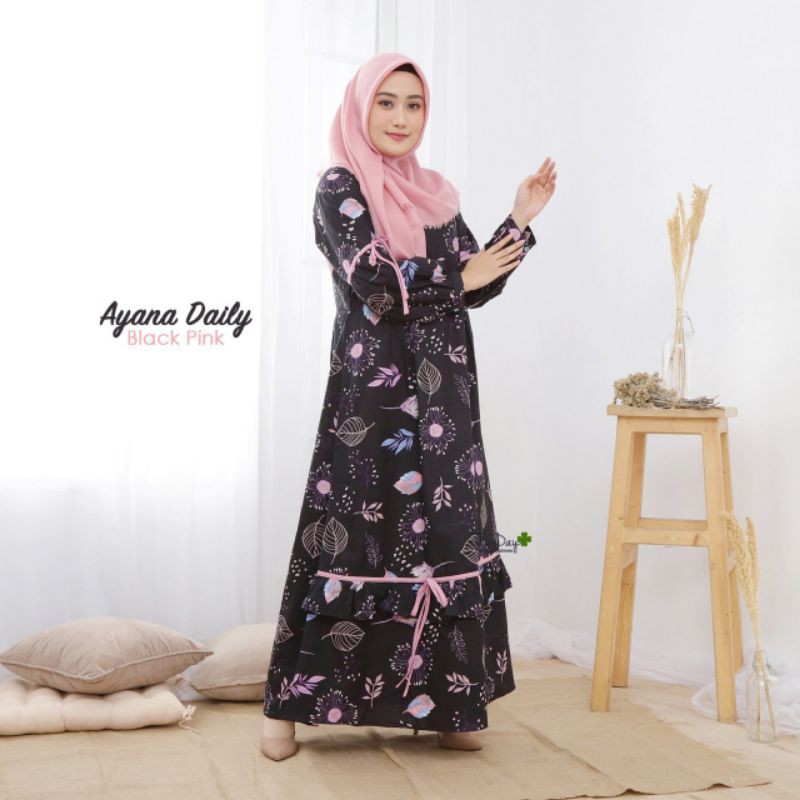 GAMIS WANITA AHZARAYY THE DAY AYANA BLACK PINK TERLARIS