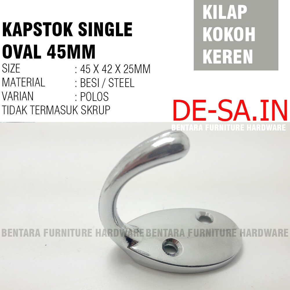 45MM Kapstok Besi Single Satu Kait - Hook Cantolan Gantungan Hanger Hook Baju