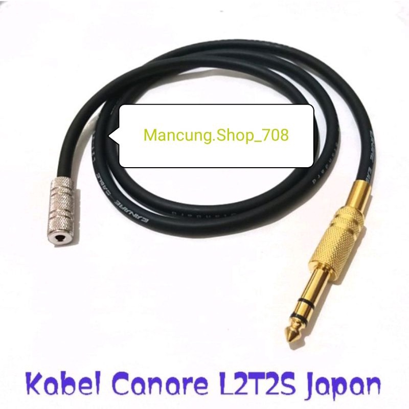 Kabel Canare L2T2S Jack Aux Audio 3.5mm Stereo Female To Jack Akai/Trs Stereo Gold Plate 0,5 Meter