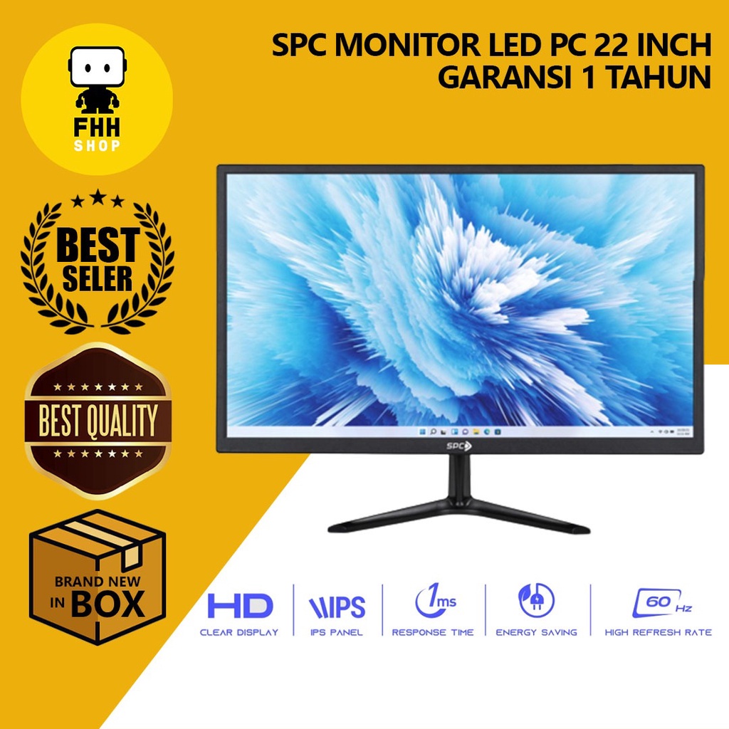 Jual SPC Monitor LED PC 22 Inch Komputer HD IPS HDMI Garansi 1 Tahun Shopee Indonesia