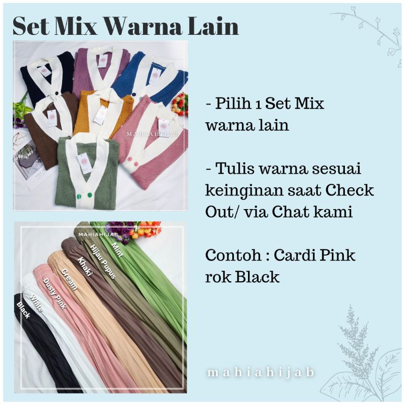 1 Set Bitna rok + cardigan | Cardigan Premium | Paket Hemat Murah | Outfit Rajut | Setelan Wanita