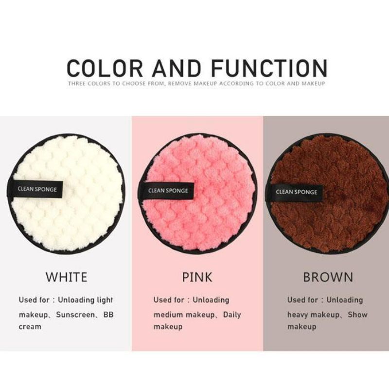 (LEMBUT)Makeup Removal Clean Sponge Puff Double-Sided Face Cleansing Makeup Remover  Cotton Pads
