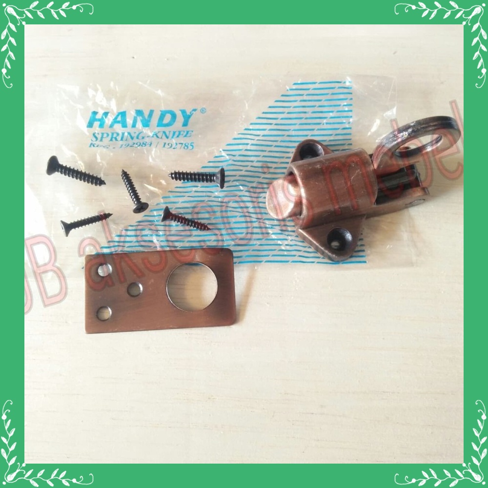 SPRING KNIFE COKLAT HANDY | GRENDEL KODOK | GRENDEL SLOT JENDELA BAWAH