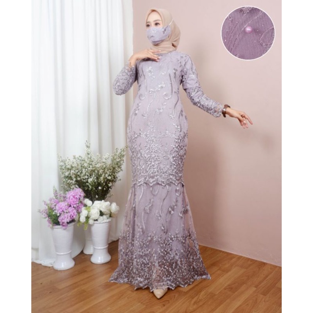 Gamis Duyung Brokat Tulle Manohara/Gamis Modern/Kebaya Modern/Gamis Pesta/Kebaya Brokat/Gamis Brokat