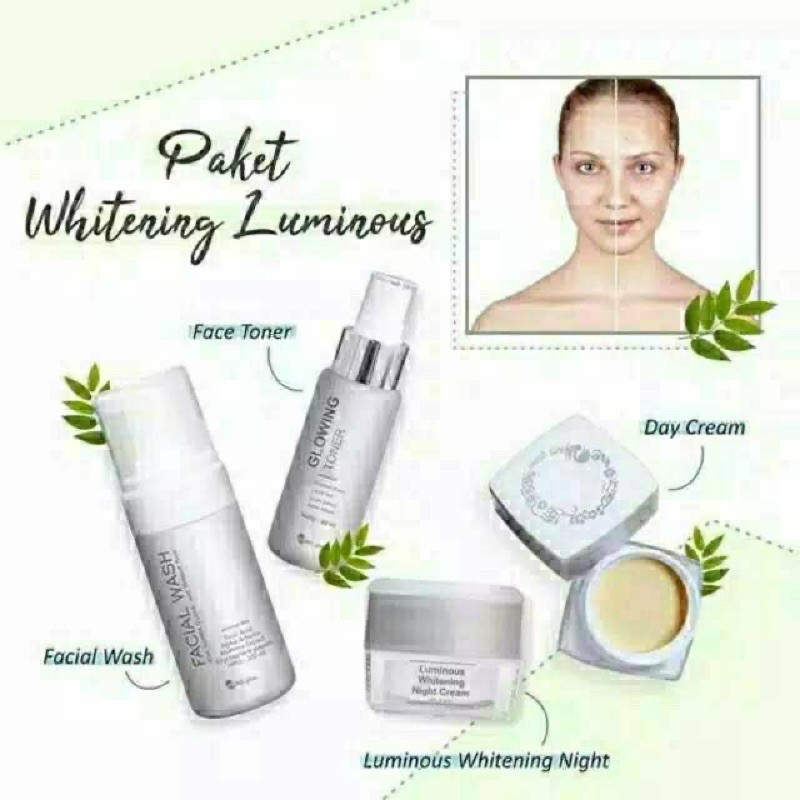 paketan ms glow original whitening lominous free pouch cantik+kaca cantik