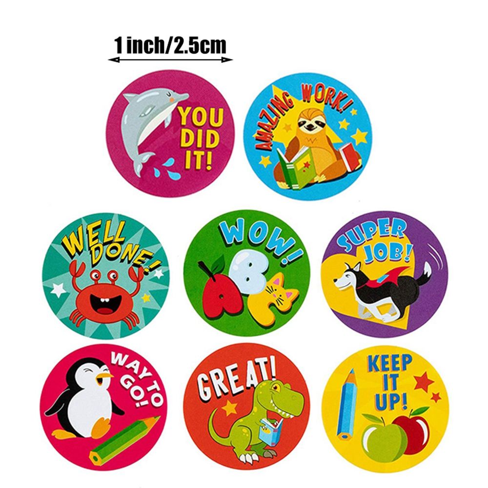 QUINTON small reward stickers motivational school supplies teacher supplies well done school 500pcs/roll students class rewards cute sticker sheets