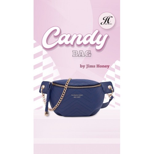 Tas Selempang Tas Wanita Candy Jims Honey - Biru keren berkualitas bahu hitz viral, selempang ransel