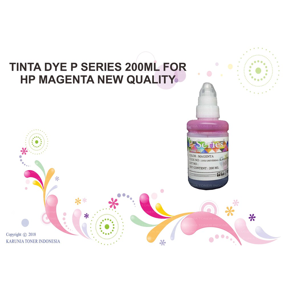 TINTA DYE P SERIES 200ML FOR HP CMYK NEW QUALITY