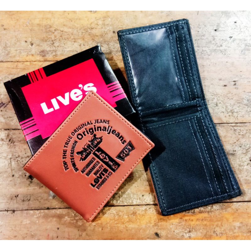 Dompet Pria Live's Bahan Kulit Pu Dompet Distro Cowok free Box Termurah