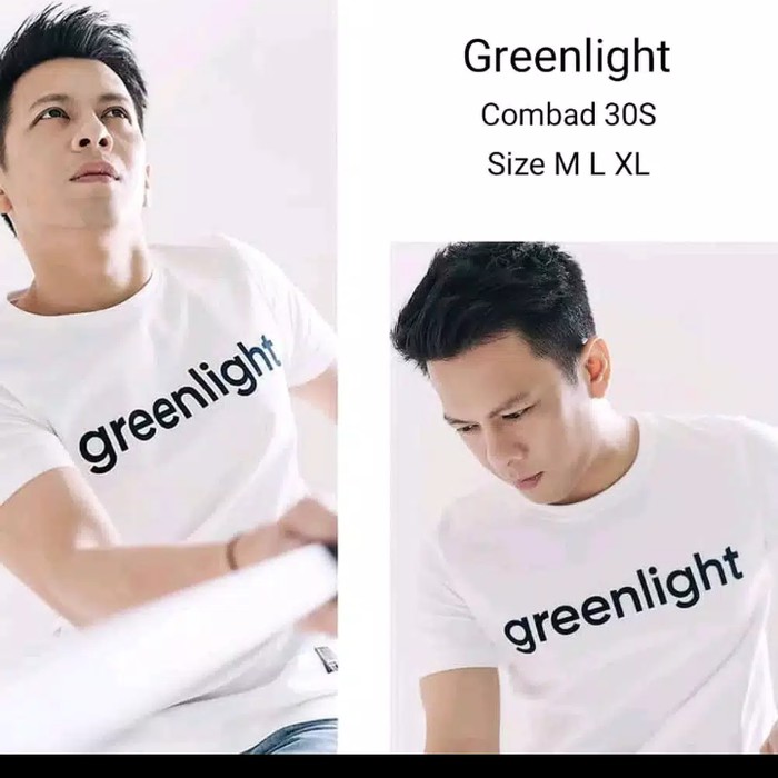 BAJU KAOS PRIA MEREK GREENLIGHT / KAOS ARIEL NOAH - Putih,