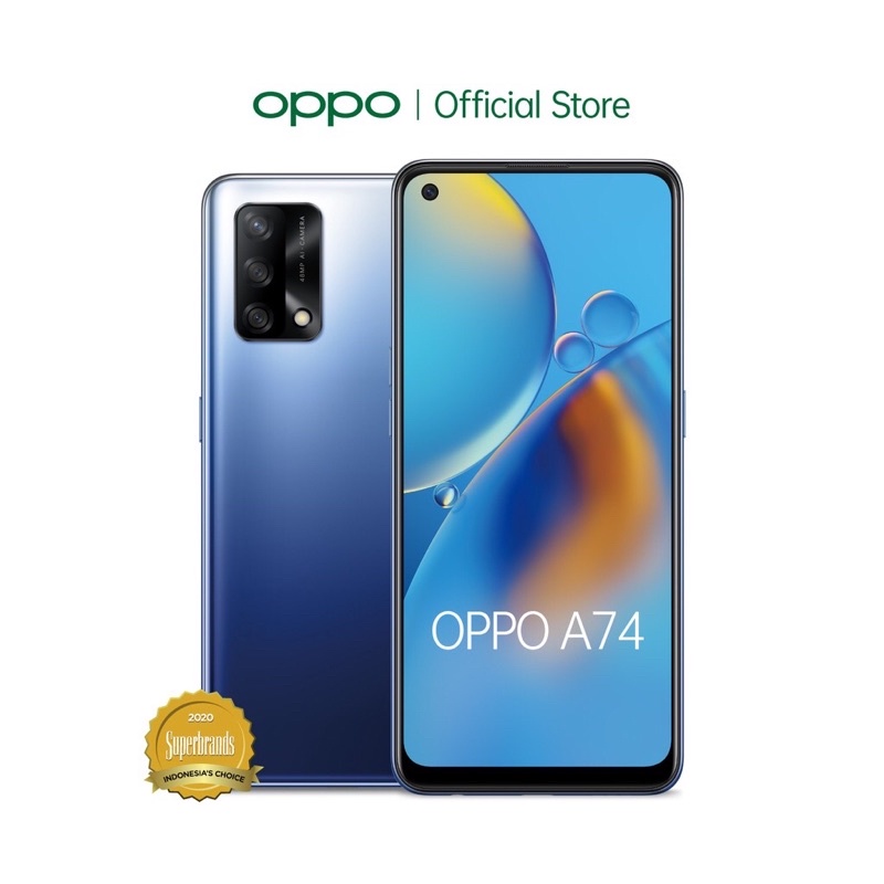 OPPO A74 6GB/128GB [5000mAh, 48MP AI Triple Camera, Punch Hole AMOLED FHD+ Screen, 33W Flash Charge]